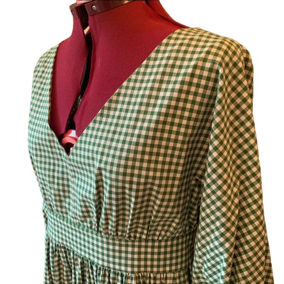 KATE SPADE Mini Gingham Bodega Dress with pockets peasant sleeves - Size: 12 - Picture 3 of 11